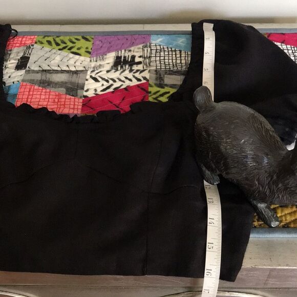 House of Harlow 1960 Puff Sleeve Linen Blend Crop Top Black sz 10 NWOT - Picture 10 of 15